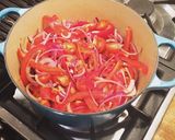 A picture of step 2 of Peruvian Lomo Saltado.
