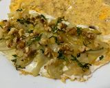 Foto del paso 3 de la receta Tortilla de crema de gorgonzola, pera y nueces