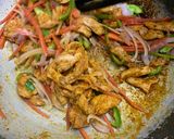 A picture of step 3 of Creamy One Pot Chicken Fajita with Noodles.