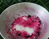 A picture of step 2 of Red Amaranth Dry Curry.