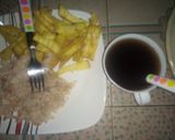 A picture of step 9 of Fried chips (sweet potato) with scramble egg #Ramadhancontest.