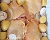 A picture of step 1 of Chicken, veg, sage and onion stuffing tray bake.