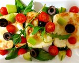 صورة لخطوة 5 من وصفة سلطة روكا مع جبنة الحلوم halloumi cheese salad
