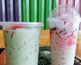 Hình bước làm 5 của món Trà sữa thái xanh