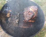 A picture of step 3 of Smoked pork shoulder on the webber.