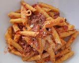 A picture of step 7 of Garganelli con ragù di salsiccia e porcini.