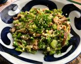 A picture of step 3 of Okra and Mushroom Salad.