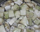 A picture of step 1 of Raw Jackfruit no onion garlic veg curry (echorer niramish dalna).