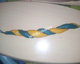 A picture of step 9 of Colourful twisted cookies.
