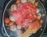 A picture of step 5 of Penne and Meatballs.