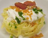Foto del passaggio 4 della ricetta Tagliatelle stracciatella e bottarga