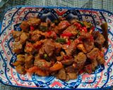 Foto langkah ke 4 dari resep Oseng Daging Sapi Pedas...