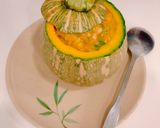Hình bước làm 5 của món Soup bí đỏ nấu thịt băm