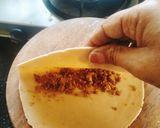 A picture of step 2 of Gur ki Roti (jaggery stuffed paratha) 😋 sweet paratha 😋.