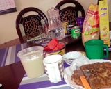 A picture of step 3 of Chapati mayai.