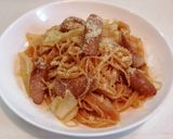 Foto langkah ke 4 dari resep Japanese Napolitan Spaghetti with Cabbage.