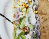 A picture of step 3 of Egg subwich.