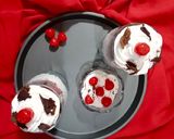 A picture of step 10 of Black forest brownie trifles.