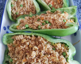 Foto del paso 7 de la receta: Pimientos verdes rellenos de quinoa y verduras