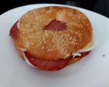 A picture of step 5 of My Ulster Fry Bagel boiled Duck Egg.