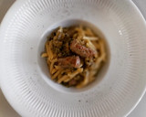 Foto del paso 7 de la receta: Macarrones con salchichas y calabacín al tomillo