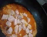 A picture of step 3 of Palak gosht.