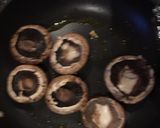 A picture of step 2 of Juicy portabellini mushrooms on seedy toast.