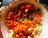 A picture of step 2 of Pomegranate veggie Salad.