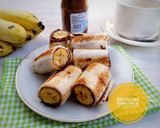 Foto langkah ke 4 dari resep Roti gulung pisang cokelat #indonesiamemasak.