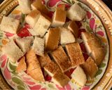 A picture of step 1 of Herbed croutons.