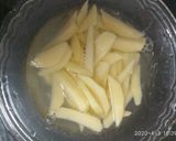 A picture of step 1 of Garlic honey chilli potato.