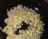 A picture of step 3 of Italian pasta in red sauce.