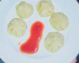 A picture of step 5 of Vegan cheesy momo.