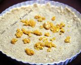 A picture of step 9 of Motichoor choco tart.