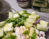 Rukkolás, "túrós" dinnyesaláta (vegán) recept fázis 1 fotója