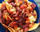 A picture of step 9 of Tostilocos.