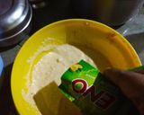 A picture of step 3 of Biscuits Dhokla muffins.