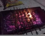 A picture of step 3 of Seekh kabab.