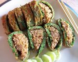 รูปขั้นตอนการทำที่ 4 ของ ข้าวผัดน้ำพริกกะปิไข่ชะอมม้วน