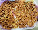A picture of step 1 of Coconut cincin sticks.