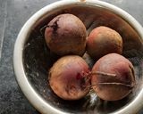 A picture of step 1 of Kerala style beetroot pickle.