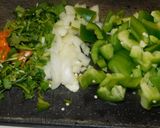 A picture of step 2 of KODO MILLET SAMBAR SATHAM WITH GREEN BELL PEPPERS, TOMATO AND SMALL ONIONS.
