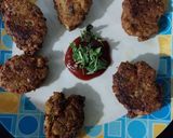 A picture of step 3 of Cabbage and Moong dal pakodi.