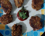 A picture of step 3 of Cabbage and Moong dal pakodi.