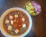A picture of step 5 of Tri-Colour Black,Pinto and Kidney Beans Masala with Feta Cheese.