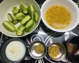 A picture of step 1 of Moong Dal with Pointed Gourd /Mugeswari Potol.