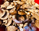 A picture of step 1 of Sautéed Portobello Mushrooms.
