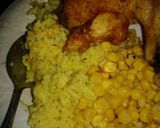 A picture of step 4 of Baked chicken with broccoli rice and cprn.