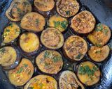 A picture of step 2 of Fried aubergine#mycookbook.