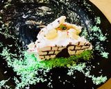 A picture of step 8 of Cold Pasta sandwich (in quaid e azam tomb shape).